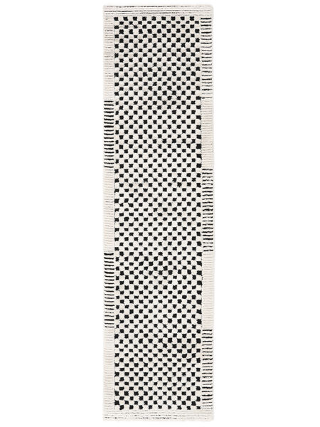 Gambit 80X300 Μικρό Κρέμα Λευκό/Μαύρα Καρό Διάδρομο Χαλι