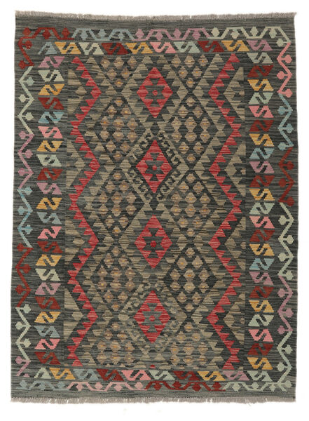  Kilim Afghan Old Style Rug 133X176 Black/Brown 