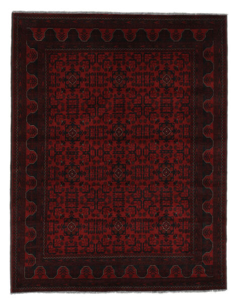 178X229 Tapis D'orient Afghan Khal Mohammadi Noir (Laine, Afghanistan) Carpetvista