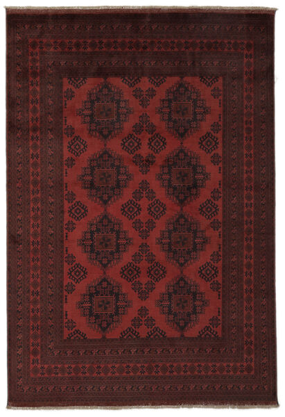 205X291 絨毯 オリエンタル アフガン Khal Mohammadi ブラック/ダークレッド (ウール, アフガニスタン) Carpetvista