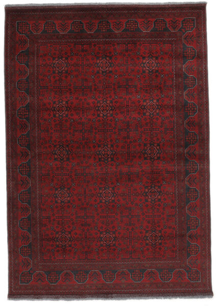 170X239 Afghan Khal Mohammadi Teppe Svart/Mørk Rød Afghanistan Carpetvista