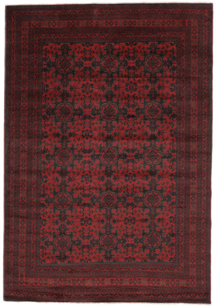 205X296 絨毯 オリエンタル アフガン Khal Mohammadi ブラック/ダークレッド (ウール, アフガニスタン) Carpetvista