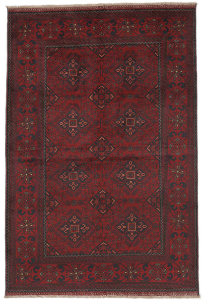 131X197 Tappeto Afghan Khal Mohammadi Orientale Nero/Rosso Scuro (Lana, Afghanistan) Carpetvista