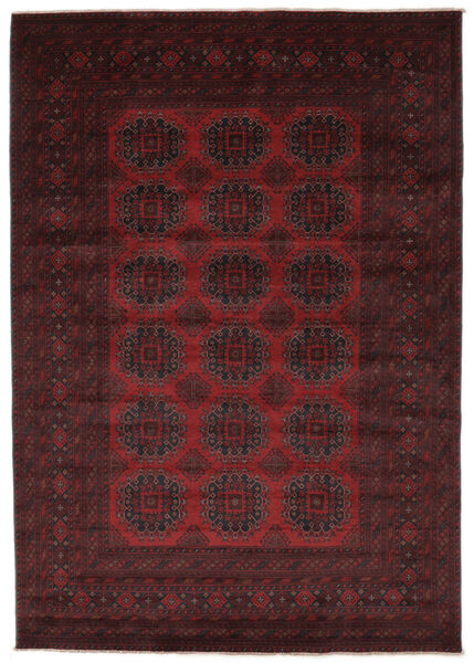 205X295 絨毯 オリエンタル アフガン Khal Mohammadi ブラック/ダークレッド (ウール, アフガニスタン) Carpetvista