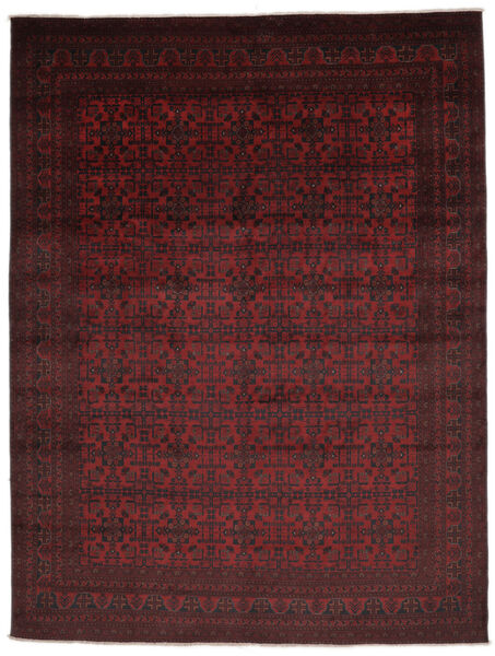  308X406 Afghan Khal Mohammadi Vloerkleed Zwart/Donkerrood Afghanistan Carpetvista