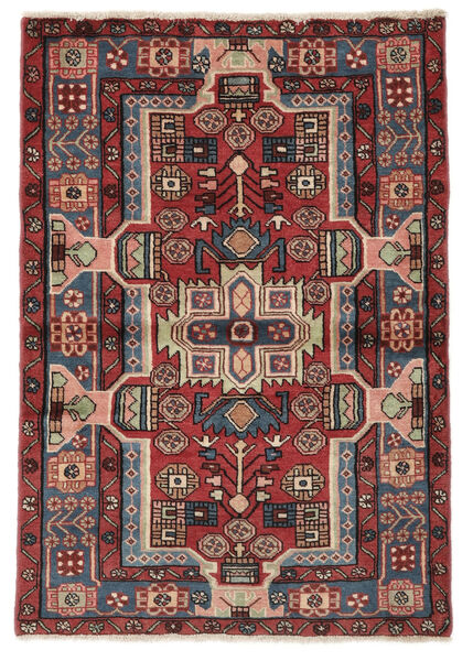 Nahavand Teppich 105X150 Dunkelrot/Schwarz Wolle, Persien/Iran Carpetvista