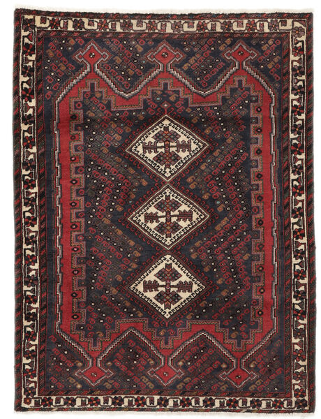  123X163 Afshar Teppe Svart/Mørk Rød Persia/Iran Carpetvista