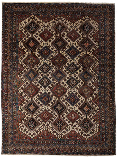 Yalameh Rug 316X419 Black/Brown Large Wool, Persia/Iran Carpetvista