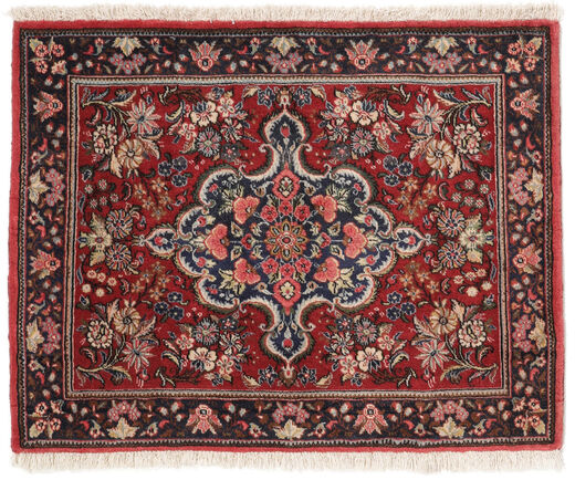  Persisk Ghom Kork/Silke Teppe 66X85 Svart/Mørk Rød (Ull, Persia/Iran)