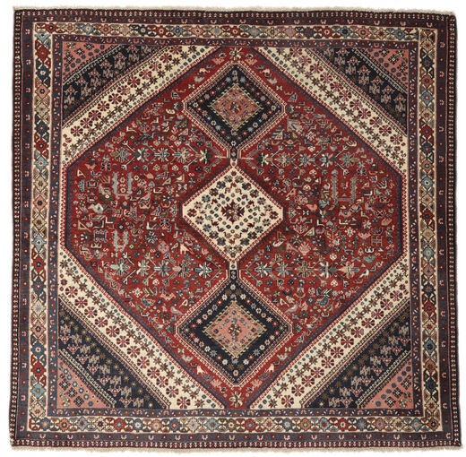 Χαλι Περσικό Yalameh 198X204 Τετράγωνο Μαύρα/Σκούρο Κόκκινο (Μαλλί, Περσικά/Ιρανικά)