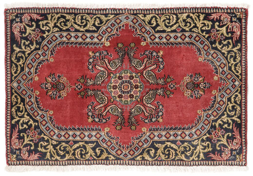 65X100 Kashmar Fine Vloerkleed Oosters Donkerrood/Zwart (Wol, Perzië/Iran) Carpetvista