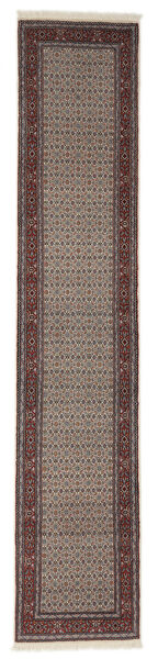  Persischer Moud Teppich 78X393 Läufer Braun/Schwarz ( Persien/Iran)