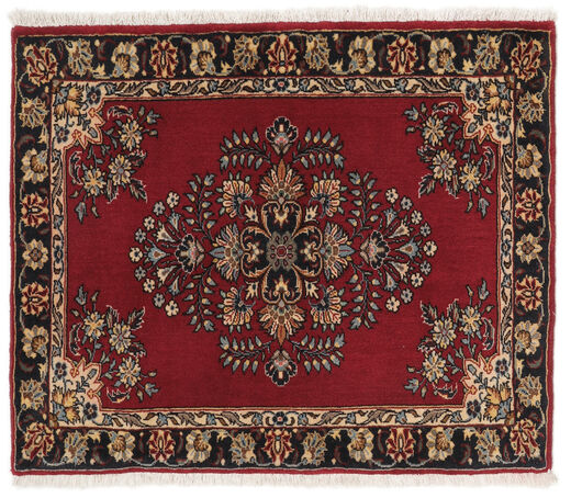  Qum Kork/Silk Rug 68X82 Persian Black/Dark Red Small Carpetvista
