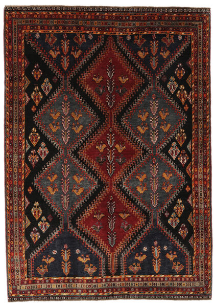 209X293 Dywan Orientalny Kaszkaj Fine Czarny/Ciemnoczerwony (Wełna, Persja/Iran) Carpetvista