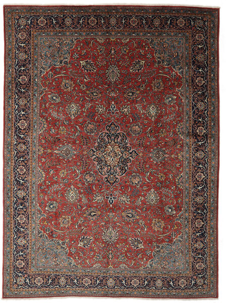 297X398 Sarough Teppich Orientalischer Schwarz/Dunkelrot Großer (Wolle, Persien/Iran) Carpetvista