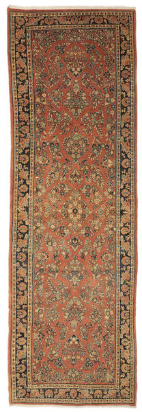 125X385 Koberec Orientální Antický Sarough Ca. 1900 Běhoun Hnědá/Černá (Vlna, Persie/Írán)