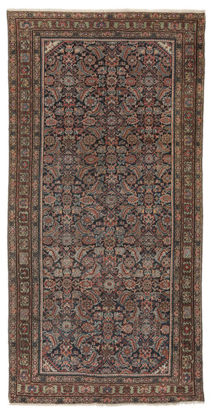 Tappeto Persiano Antichi Malayer Ca. 1900 144X292 Passatoie Nero/Marrone (Lana, Persia/Iran)