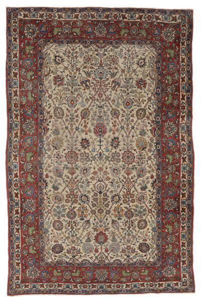  Orientalischer Isfahan Ca. 1900 Teppich 213X321 Braun/Schwarz Wolle, Persien/Iran