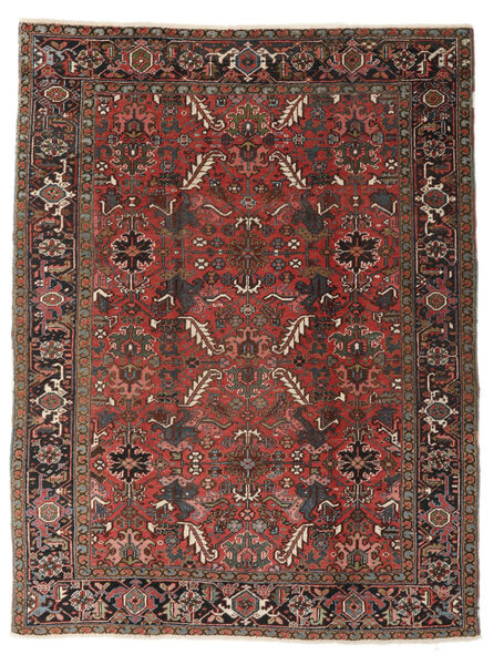 Dywan Orientalny Heriz Ca. 1920 195X255 Czarny/Ciemnoczerwony (Wełna, Persja/Iran)