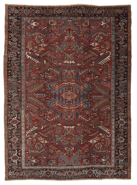 248X343 Antik Heriz Ca. 1920 Teppich Orientalischer Schwarz/Dunkelrot (Wolle, Persien/Iran)