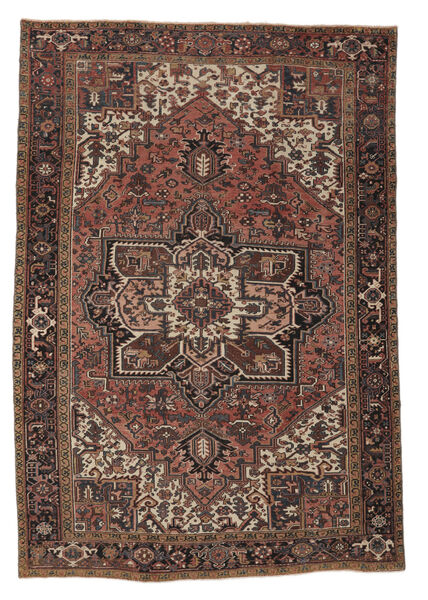  Antique Heriz Ca. 1920 Rug 234X331 Persian Wool Brown/Black Large