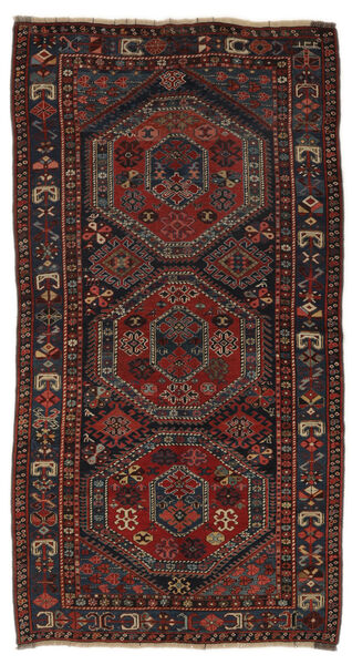 Shirvan Ca. 1900 Rug 135X245 Black/Dark Red Wool, Azerbaijan/Russia