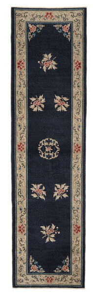 絨毯 オリエンタル 中国 アンティーク Peking Ca. 1920 95X355 廊下 カーペット ブラック/茶色 (ウール, 中国)