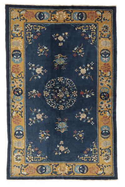  中国 アンティーク Peking Ca. 1920 絨毯 150X235 ウール ブラック/茶色 小