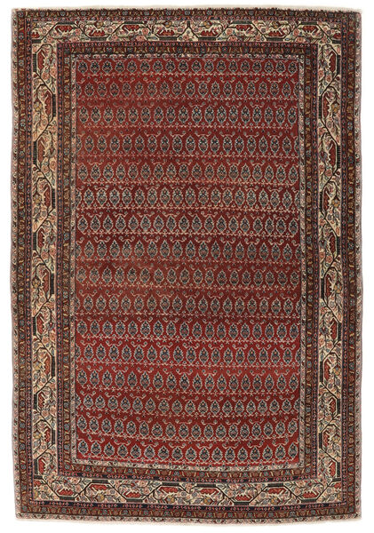  Perzisch Antiek Tabriz Ca. 1920 Vloerkleed 140X202 Zwart/Bruin (Wol, Perzië/Iran)
