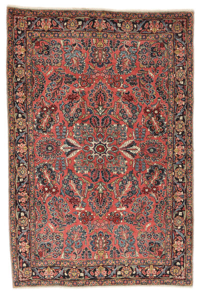 Χαλι Sarough Ca.1920 133X200 Σκούρο Κόκκινο/Μαύρα (Μαλλί, Περσικά/Ιρανικά)