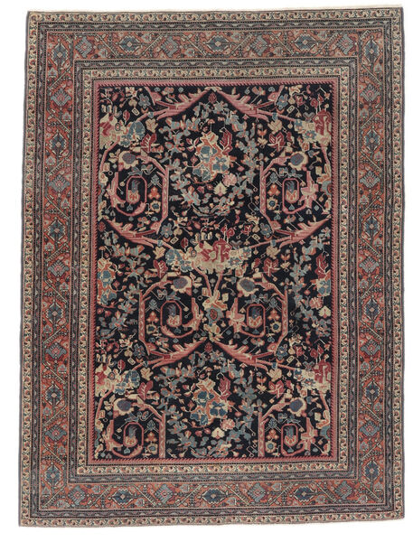  139X186 Antikke Sarough Ca. 1900 Teppe Svart/Brun Persia/Iran