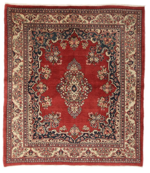  Antiikki Sarough Ca. 1900 Matot 181X208 Persialainen Villamatto Tummanpunainen/Ruskea Matto