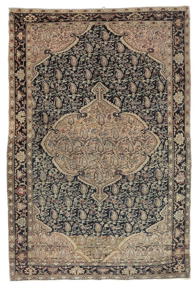 Tappeto Orientale Antichi Farahan Ca. 1900 135X200 Marrone/Nero (Lana, Persia/Iran)