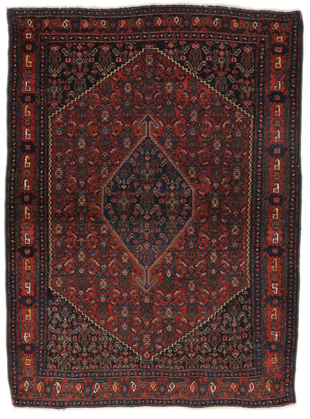 Koberec Perský Antický Senneh Ca. 1930 110X147 Černá/Tmavě Červená (Vlna, Persie/Írán)