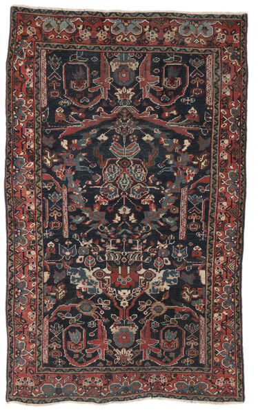  132X210 Antique Mahal Ca. 1900 Rug Black/Dark Red Persia/Iran