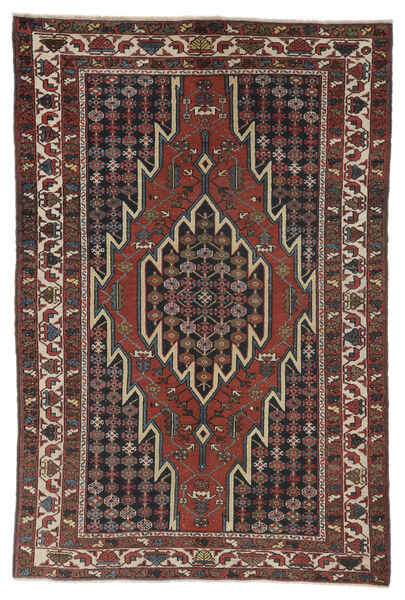  Perzisch Antiek Mazlagan Ca. 1930 Vloerkleed 135X202 Zwart/Donkerrood (Wol, Perzië/Iran)