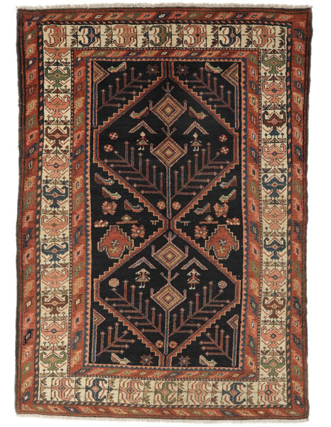 絨毯 オリエンタル アンティーク Malayer Ca. 1920 132X186 ブラック/茶色 (ウール, ペルシャ/イラン)