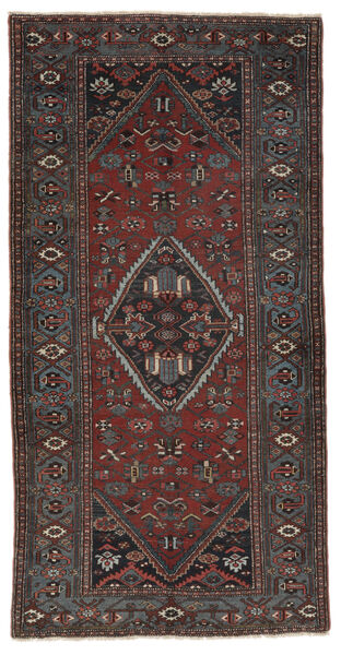 Alfombra Antigua Malayer Ca. 1920 108X210 Negro/Rojo Oscuro (Lana, Persia/Irán)