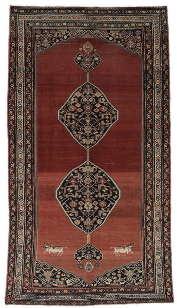 Koberec Perský Antický Malayer Ca. 1900 165X295 Černá/Tmavě Červená (Vlna, Persie/Írán)
