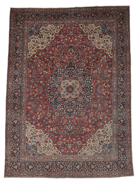 269X365 Maschad Ca. 1920 Teppich Orientalischer Schwarz/Braun Großer (Wolle, Persien/Iran)