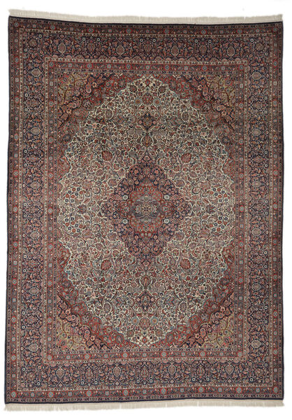Tapis Antique Kashan Ca. 1900 270X369 Marron/Noir Grand (Laine, Perse/Iran)