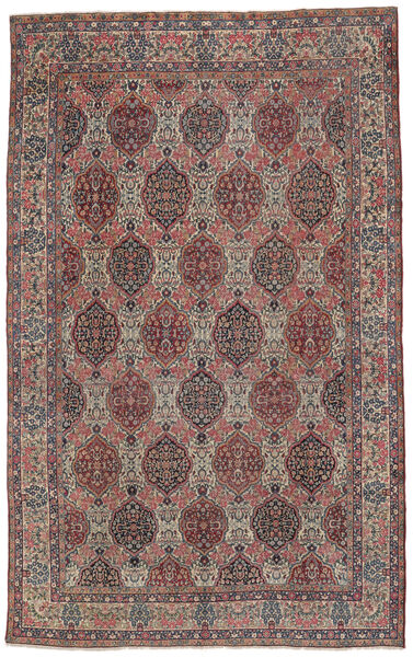 278X483 Tappeto Antichi Kirman Ca. 1900 Orientale Marrone/Rosso Scuro Grandi (Lana, Persia/Iran)