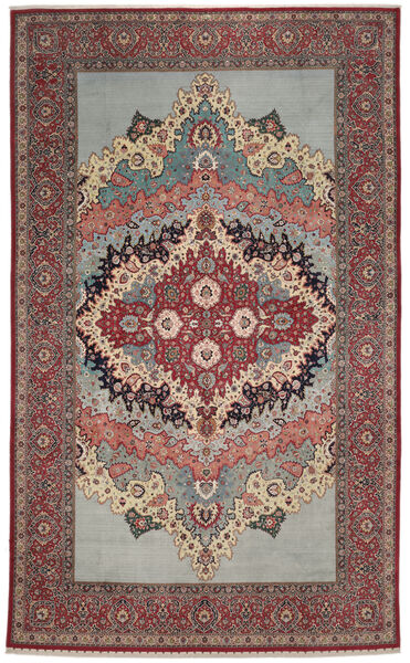 341X557 Tapis D'orient Tabriz 70 Raj Chaîne De Soie Ca.1940 Rouge Foncé/Marron Grand (Laine, Perse/Iran)