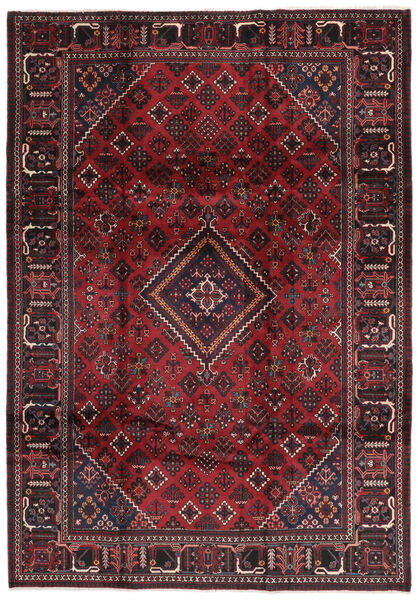  Persischer Joshaghan Teppich 218X312 Schwarz/Dunkelrot (Wolle, Persien/Iran)