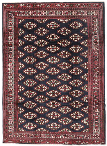 Tapis Persan Turkaman 208X287 Noir/Rouge Foncé (Laine, Perse/Iran)