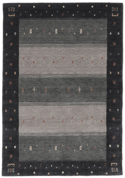  ギャッベ インド 絨毯 125X179 ウール ブラック/茶色 小 Carpetvista