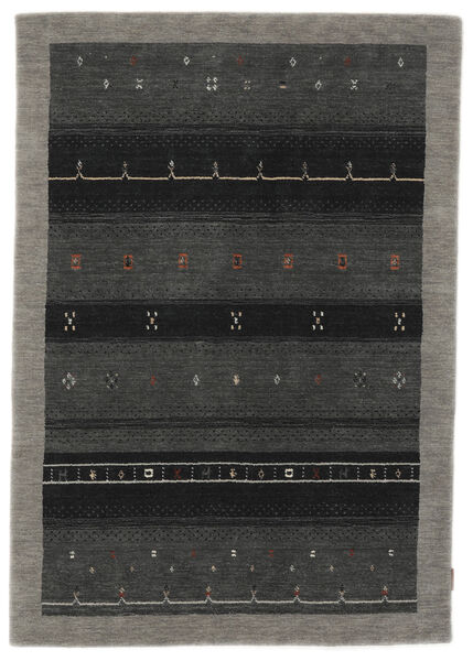 120X180 Tapete Gabbeh Indo Moderno Preto/Amarelo Escuro (Lã, Índia) Carpetvista