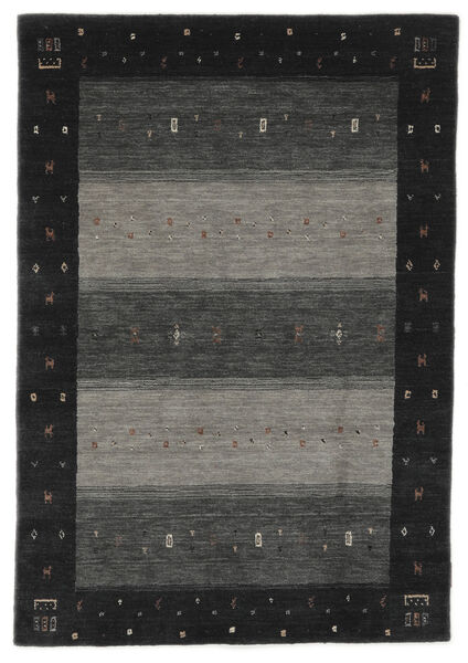 125X180 Alfombra Gabbeh Indo Moderna Negro/Amarillo Oscuro (Lana, India)