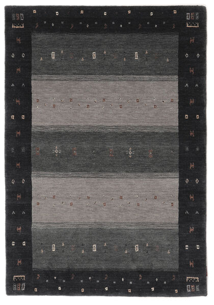 125X180 絨毯 ギャッベ インド モダン ブラック/茶色 (ウール, インド) Carpetvista