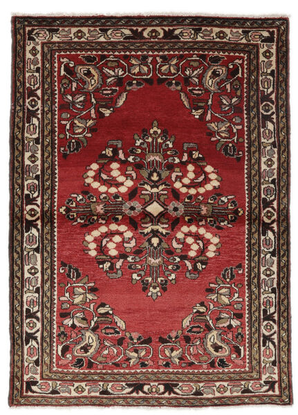 Alfombra Oriental Hamadan 107X155 Negro/Rojo Oscuro (Lana, Persia/Irán)